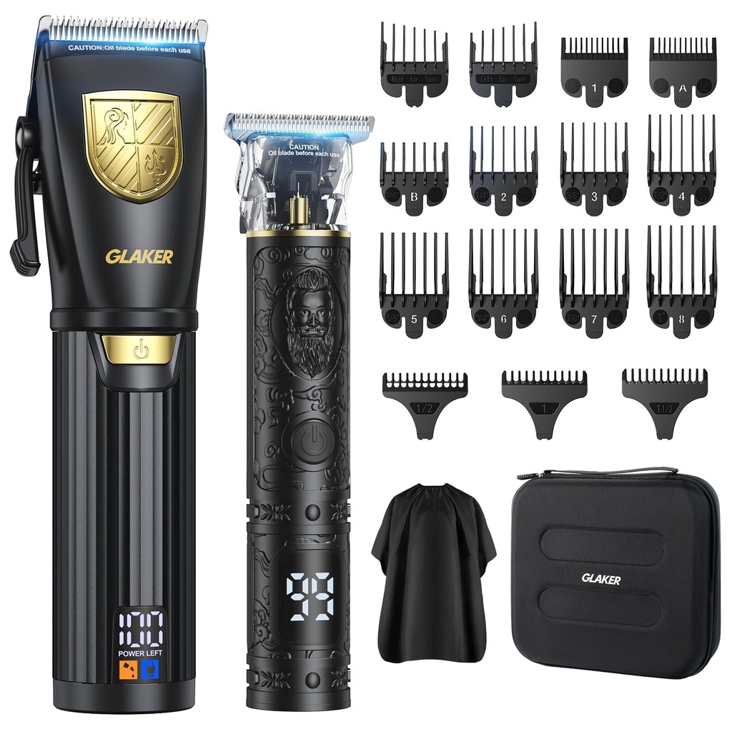 Glaker Hair Clippers สำหรับผู้ชาย Clippers Cordless Cordless Profession