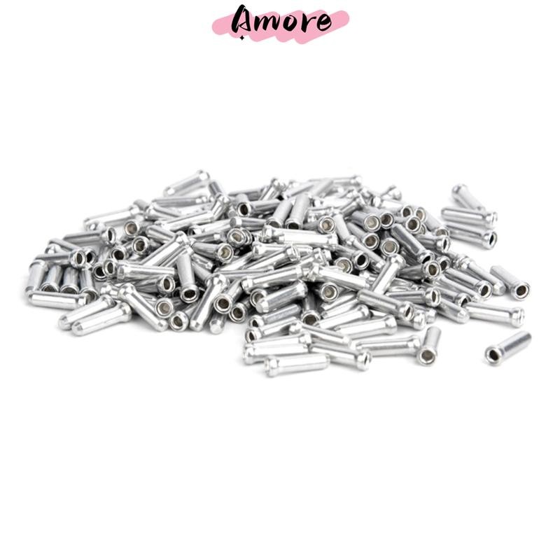 Amore 100 ชิ้นจักรยานเสือภูเขาฝาครอบปลายเบรคอลูมิเนียมสายเบรคปลายปลาย