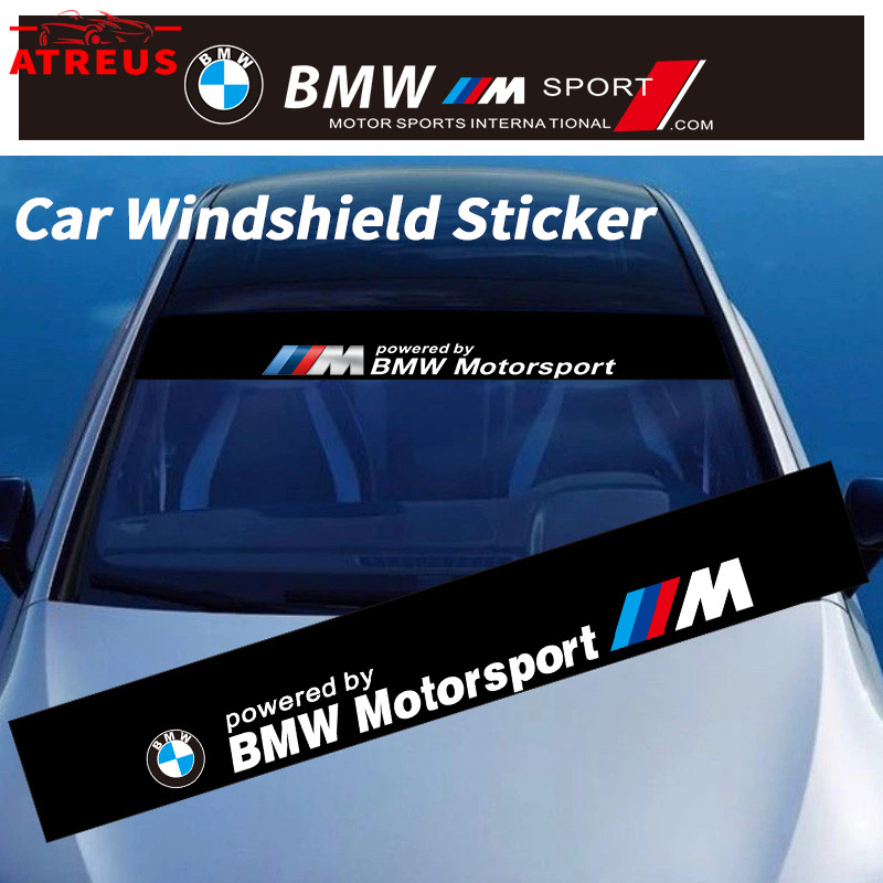 BMW M สติ๊กเกอร์ ติดรถ สติ๊กเกอร์บังแดด สติกเกอร์รูปลอก กันน้ํา สําหรับติดตกแต่งกระจกหน้ารถยนต์ บังแ