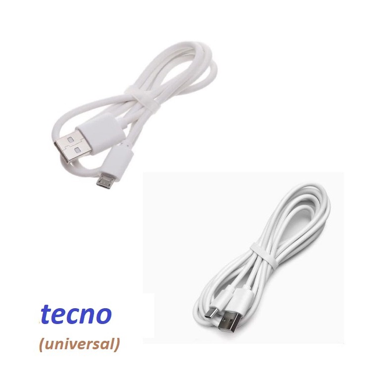 (สีขาว) สายชาร์จ Usb C & micro tecno SPARK 9 (KG5p) - SPARK 9 PRO (KH7 / KH7n) - SPARK 9T (KH6)