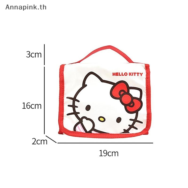 Ank Sanrio Hello Kitty กระเป๋าเครื่องสําอางการ์ตูนน่ารักความจุขนาดใหญ่พับกระเป๋าเดินทาง Kawaii แบบพกพามือถือกระเป๋า EN