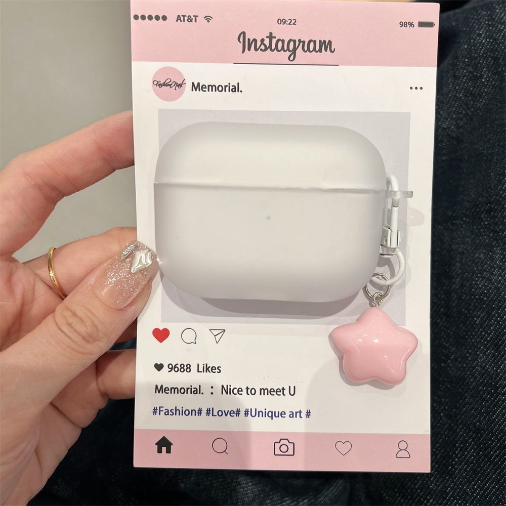 เคสสําหรับ AirPods 4 ใหม่ 2024 AirPods Pro2 Pro 3 2 1 Apple หูฟังไร้สายซิลิโคนนุ่ม Anti-fall Pink Star