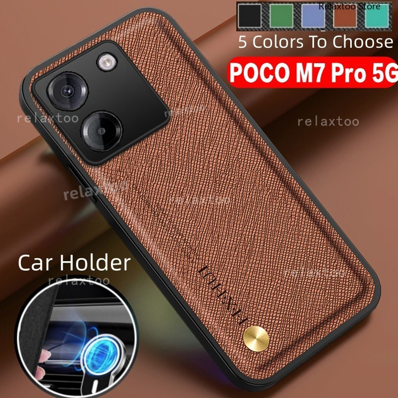 ปลอกสําหรับ Xiaomi POCO M7 M7Pro M7Plus PocoM7 Pro Plus PocoM7Pro POCOM7Plus 5G 4G หนังผู้ถือแม่เหล็กซิลิโคนอ่อนนุ่มเคสโทรศัพท์กันกระแทกกล้องป้องกันกลับปลอกฝาครอบ