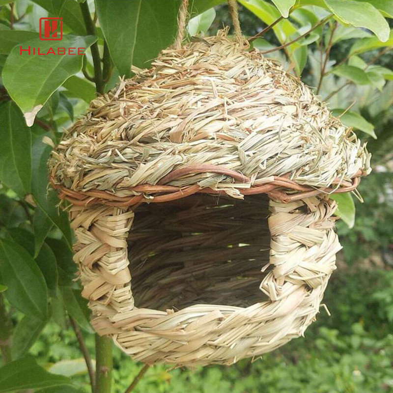 [hilabee] บ้านรังนกฟางทอมือ Parrot Hatching Breeding Grass Cave Box S #E