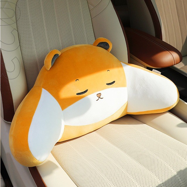 【Ready Stock】 Ed Cartoon Style Automotive Headrest Waist Pillow Pp Cotton Plush Suit Girls' Car Supplies 9i4L