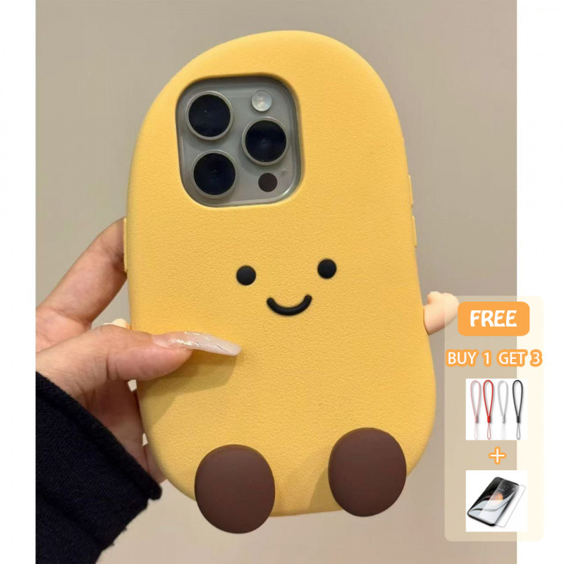 ไม่สนิท ☆ ยืนมันฝรั่งน้อย iPhone 6/6s Plus/7/8/Plus/X/XS/11/12/13/14/15/16/Pro/Max/Plus/Pro Max เคสโทรศัพท์การ์ตูนสร้างสรรค์น่ารัก
