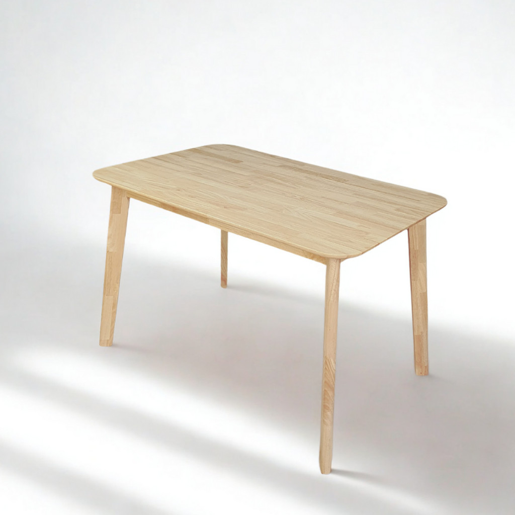 Evergreen Furniture โต๊ะทานข้าวไม้ยางพาราแท้ 1.2 เมตร สไตล์มินิมอล มี 2 สีให้เลือก ราคาเฉพาะ