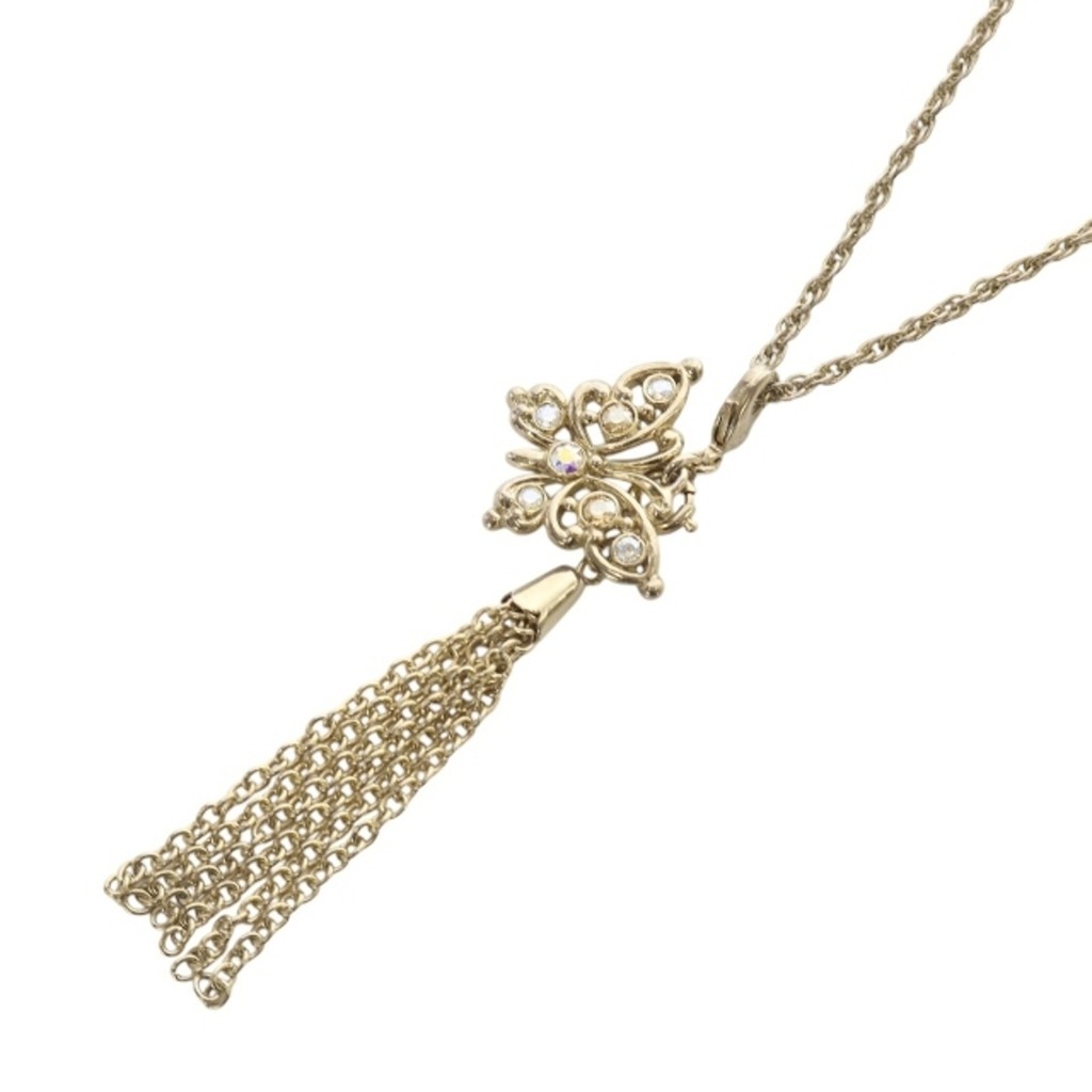 สร้อยคอ Anna Sui ผีเสื้อ motif สีเงิน ส่งตรงจากญี่ปุ่น มือสอง
