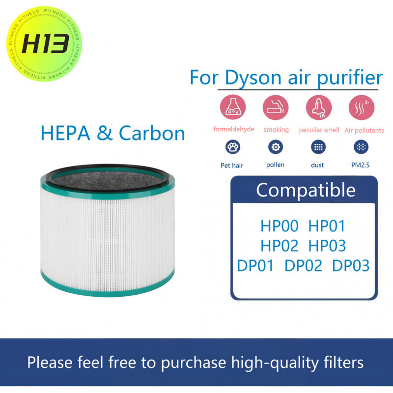 (H13) ตัวกรอง Dyson Purifier DP01 / DP02 / DP03 / HP00 / HP01 / HP02 / HP03 HEPA และคาร์บอน 2-in-1