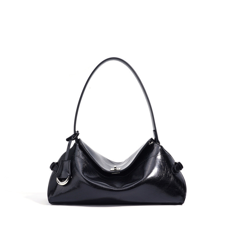 2025 กระเป๋า Messenger สไตล์ใหม่ Niche Design High-End Sense กระเป๋าสะพายไหล่หนังแท้แฟชั่นกระเป๋าถือ Commuter All-Match