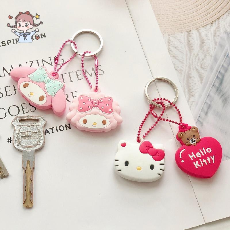SANRIO ชุดหมวกป้องกันกุญแจซิลิโคนลายการ์ตูนซานริโอ
