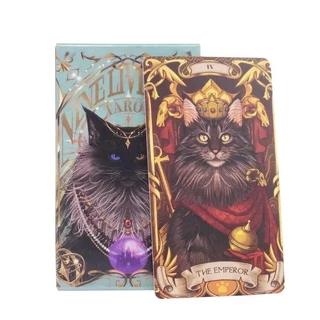 น่ารัก Nine Lives Cats ไพ่ทาโรต์ 78 ดาดฟ้า ความบันเทิง ไพ่ทาโรต์ Fate Divination fate Tarot Fortune-telling เกมกระดาน