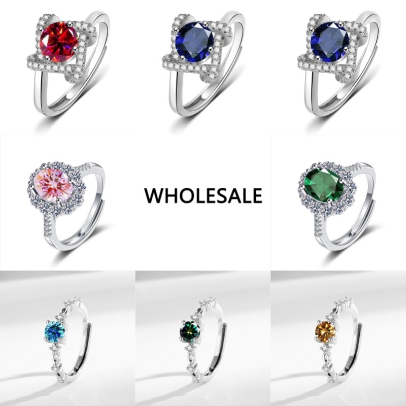 WHOLESALE / 100 in-Stock 925 เงินแฟชั่นหรูหราฝังแหวนเพชรเครื่องประดับอเนกประสงค์ระดับไฮเอนด์