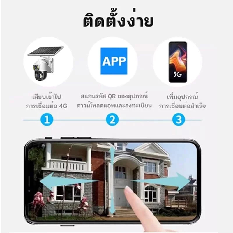 กล้องวงจรปิดไร้สายพลังงานแสงอาทิตย์ V380 Solar CCTV 12000mAh 12MP 4K Wireless Wifi ไร้สายกลางแจ้ง 10Xขยาย 8K เต็มสีพูดคุยสองทาง360 Infrared night vision
