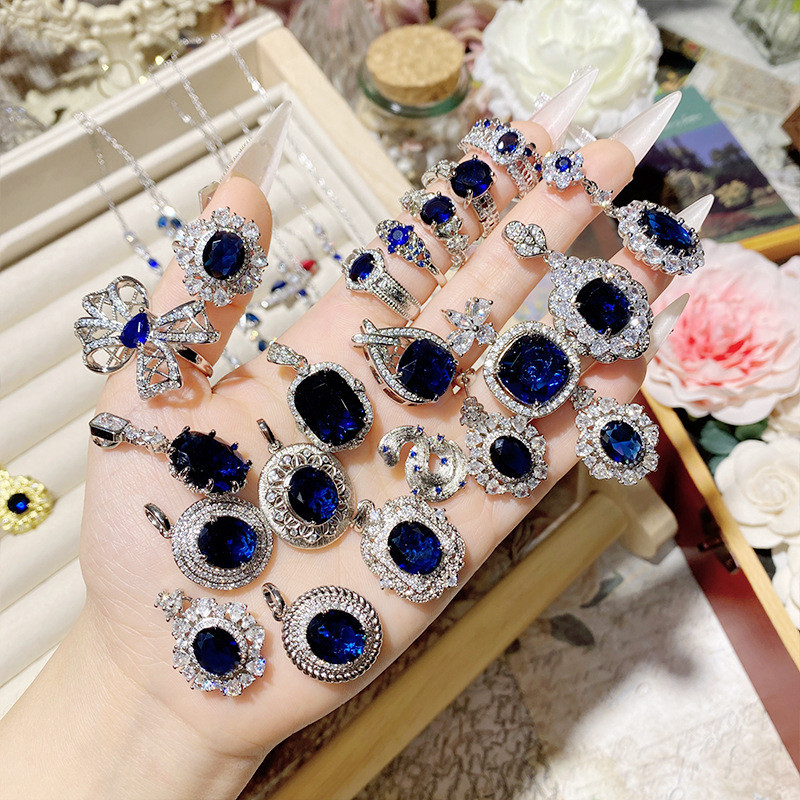 ใหม่ ชุดจี้ไพลิน แหวนเพชรเต็ม