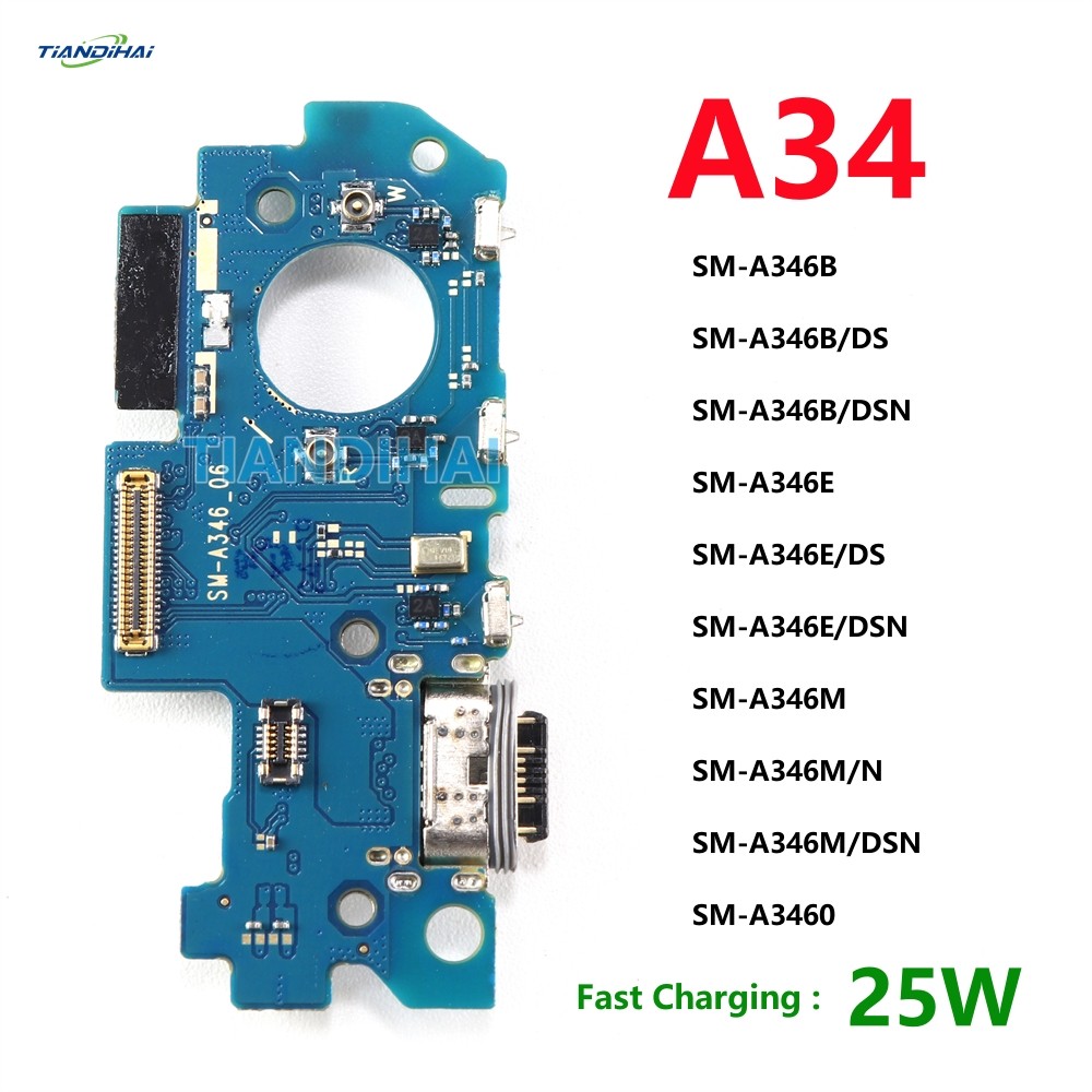 1pcs USB ชาร์จสําหรับ Samsung Galaxy A34 5G A346B A346E A346M A346 Dock พอร์ต Connector Charger ประเ