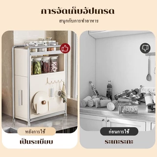 NBSail ชุดลิ้นชักเก็บเครื่องเทศ สไลด์ออก บางพิเศษ สำหรับครัว ประหยัดพื้นที่ พร้อมรางเลื่อนไร้เสียง​