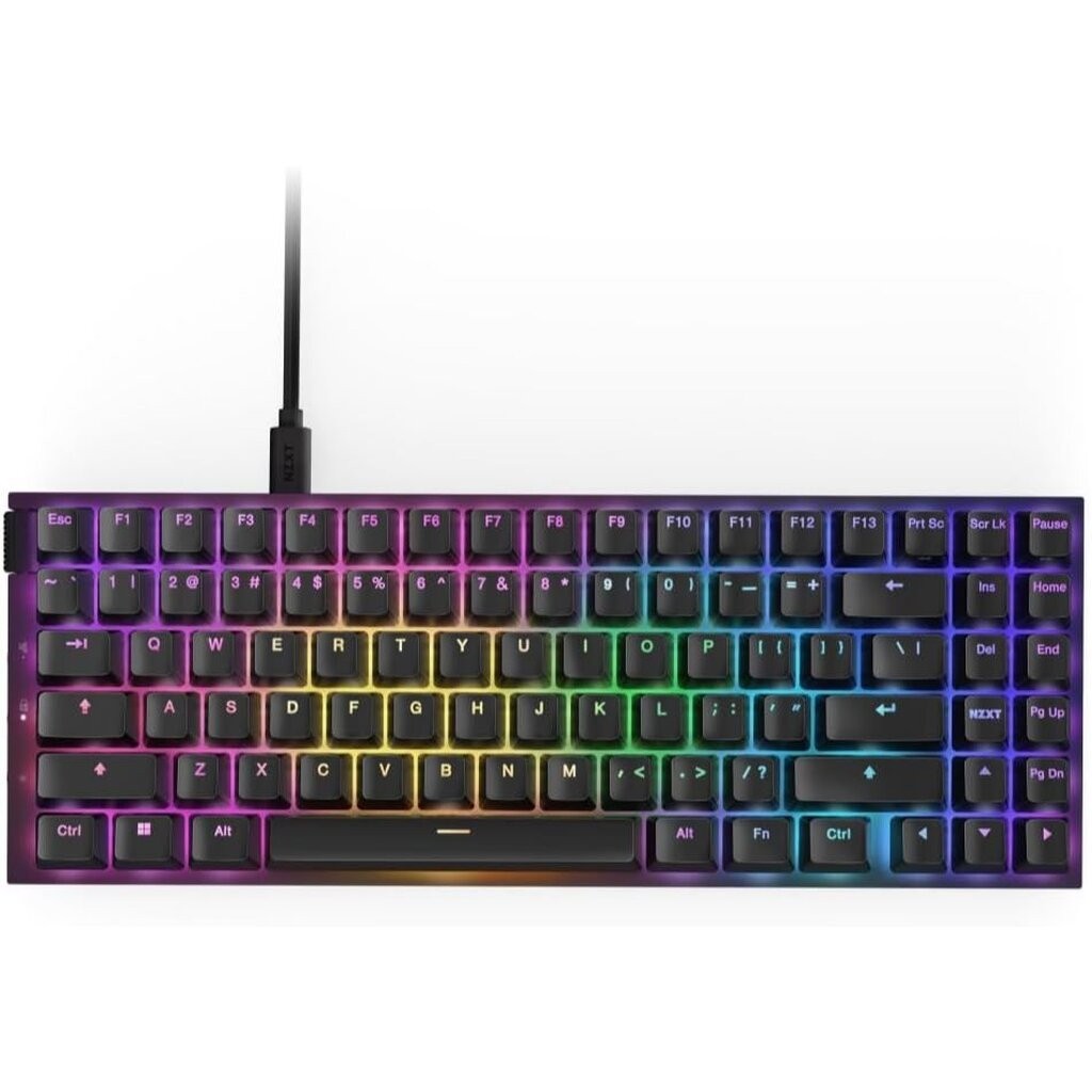 NZXT Function 2 MiniTKL Black (US Key) Optical Switches Tenkeyless USB-C Gaming Keyboard