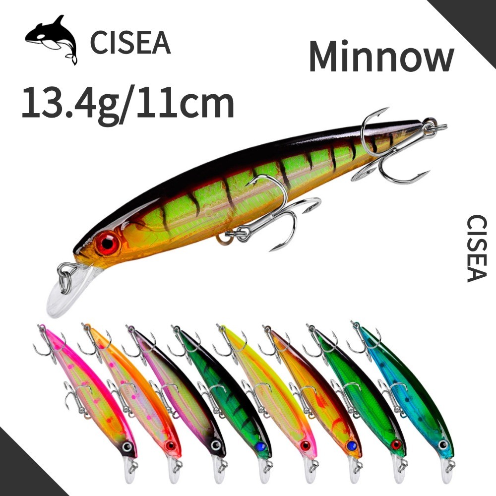 CISEA F4 10สี minnow 13.4g/10cm เหยื่อจิ๊ก เหยื่อยาง ปลา เหยื่อ lure mino