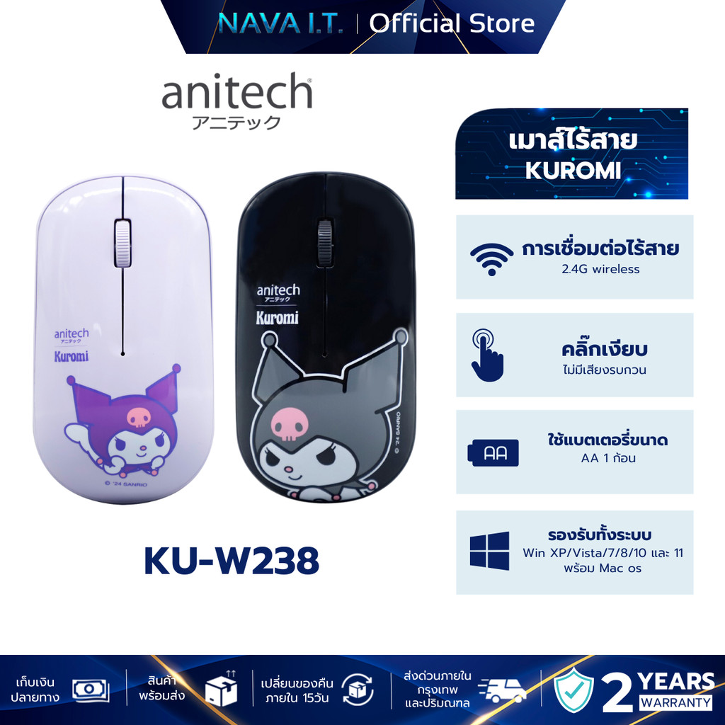 ANITECH X SANRIO KU-W238 WIRELESS MOUSE เมาส์ไร้สาย