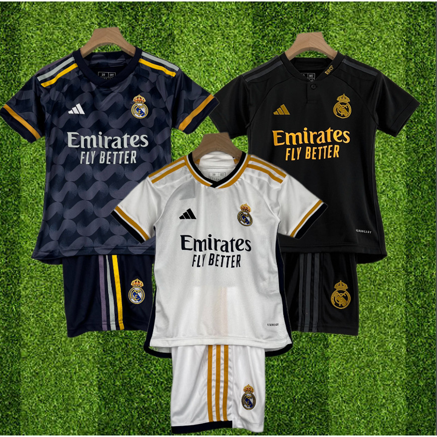 ใหม่ 23/24 KIDS Jersey Real Madrid Home , Away , 3RD Fan Issue Kit