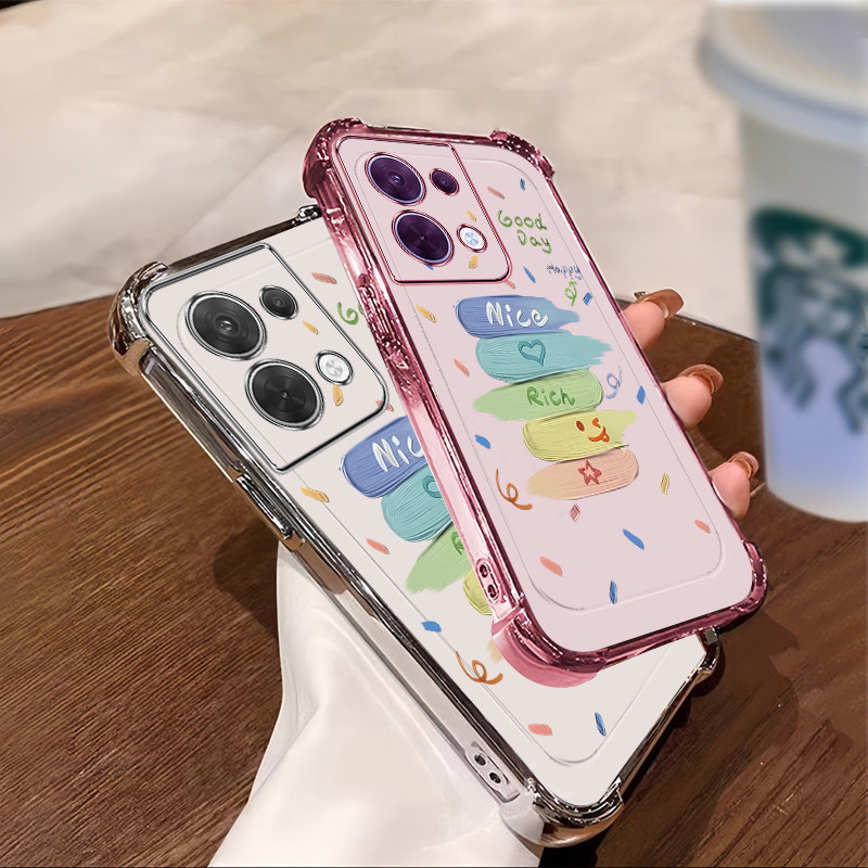 ปลอก OPPO Reno 8 5G 9 pro เคสโทรศัพท์ 2025 ใหม่ ซิลิโคน ป้องกันสี่มุม NICE