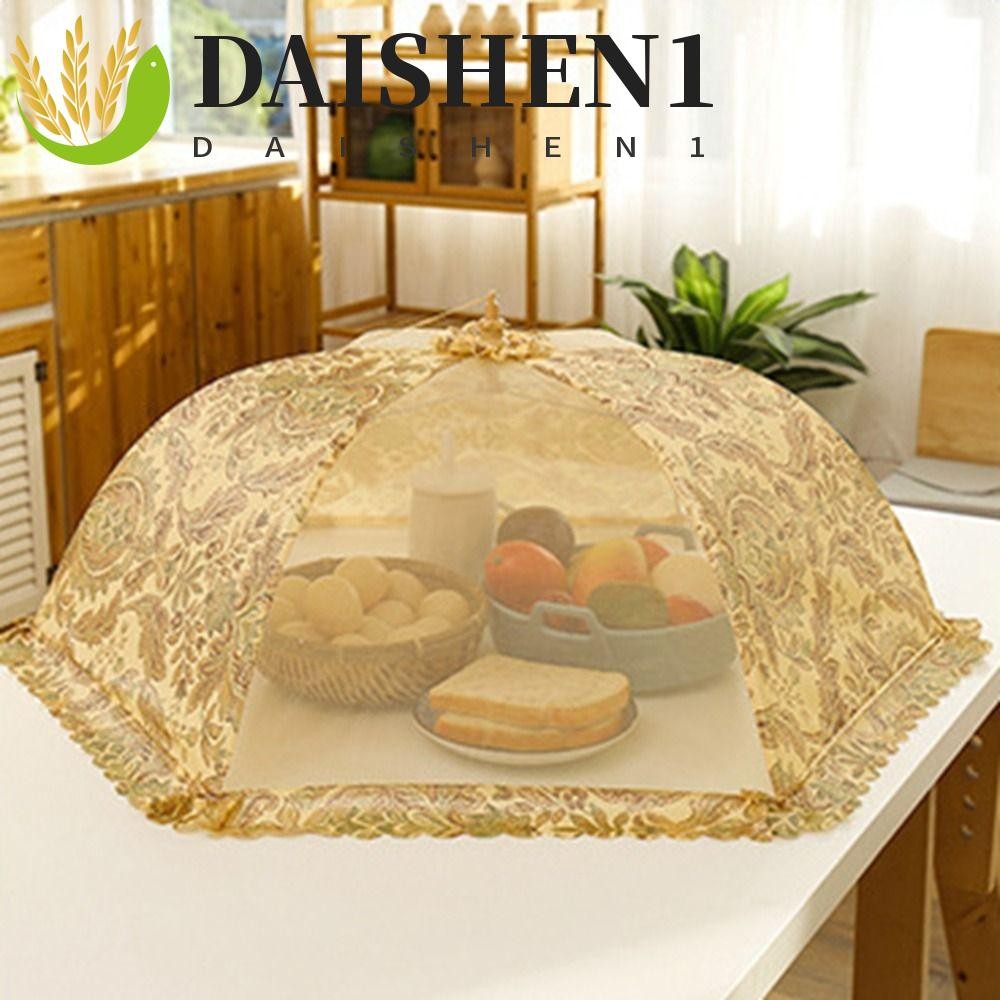 Daishen1 ฝาครอบอาหาร ทรงร่ม แต่งลูกไม้ กันแมลง ระบายอากาศ