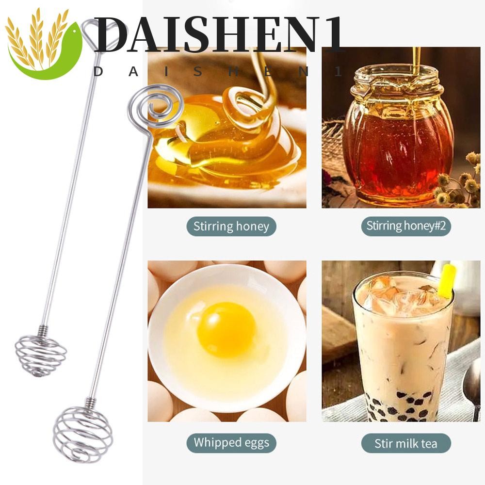 Daishen1 ช้อนตักน้ําผึ้ง สเตนเลส โลหะ แบบสองหัว ด้ามจับยาว สําหรับผสมน้ําผึ้ง แยม
