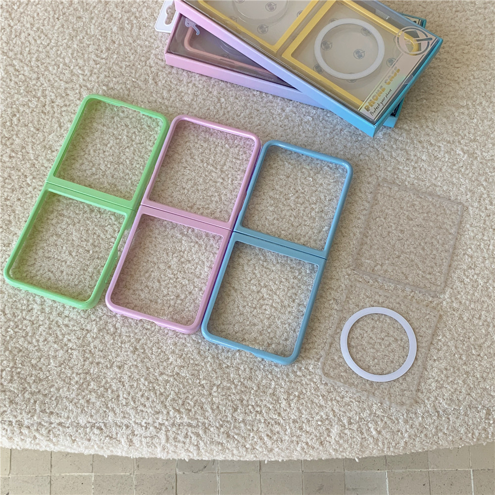 สไตล์มินิมอล 2in1 Hard Case สําหรับ Samsung Z Flip 7 Z Flip 6/5 กรณี PC กันกระแทกโทรศัพท์กลับน่ารักกรณีฝาครอบ - รูปที่ 2