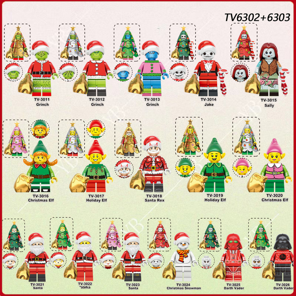 ตกแต่งคริสต์มาส snowman elf Jack ประกอบบล็อกตัวต่อ minifigures ตุ๊กตาโมเดล