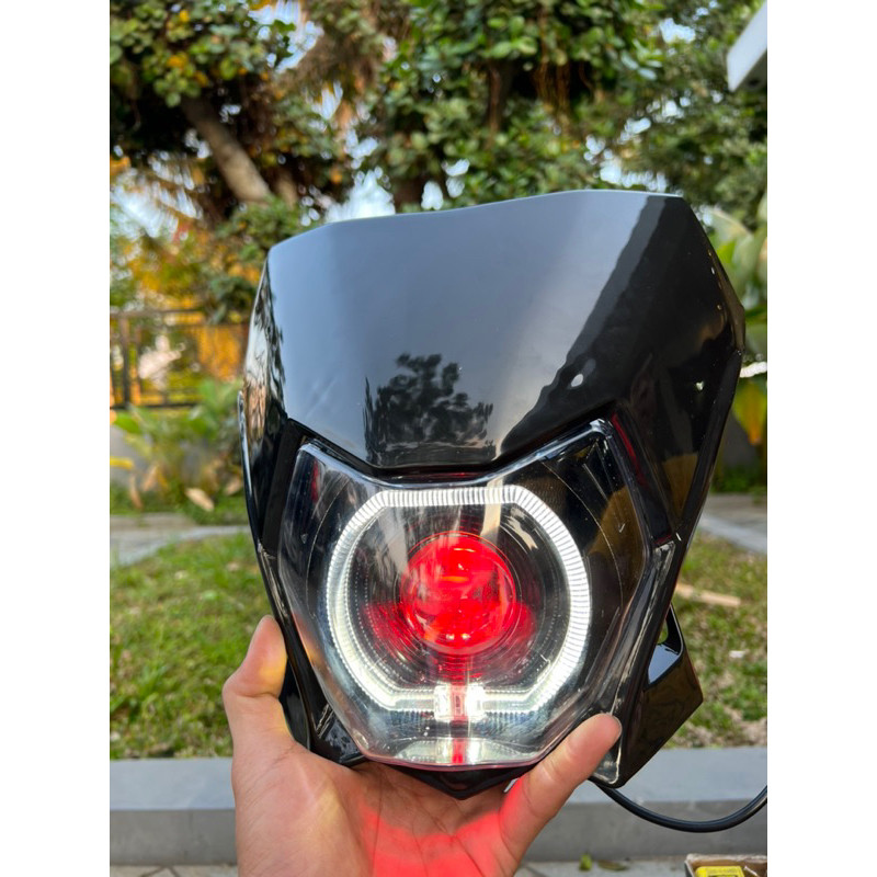 KLX BF DTRACKER HEADLIGHT SET BLACK SHELL COSTOME BILED คุณภาพดี A1