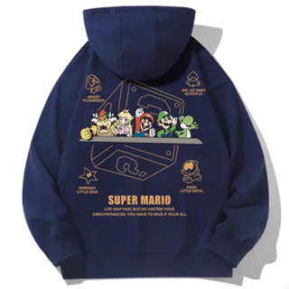 ชายและหญิง แฟชั่นวินเทจ สไตล์ถนน มาริโอ กำมะหยี่ เสื้อคลุมด้…