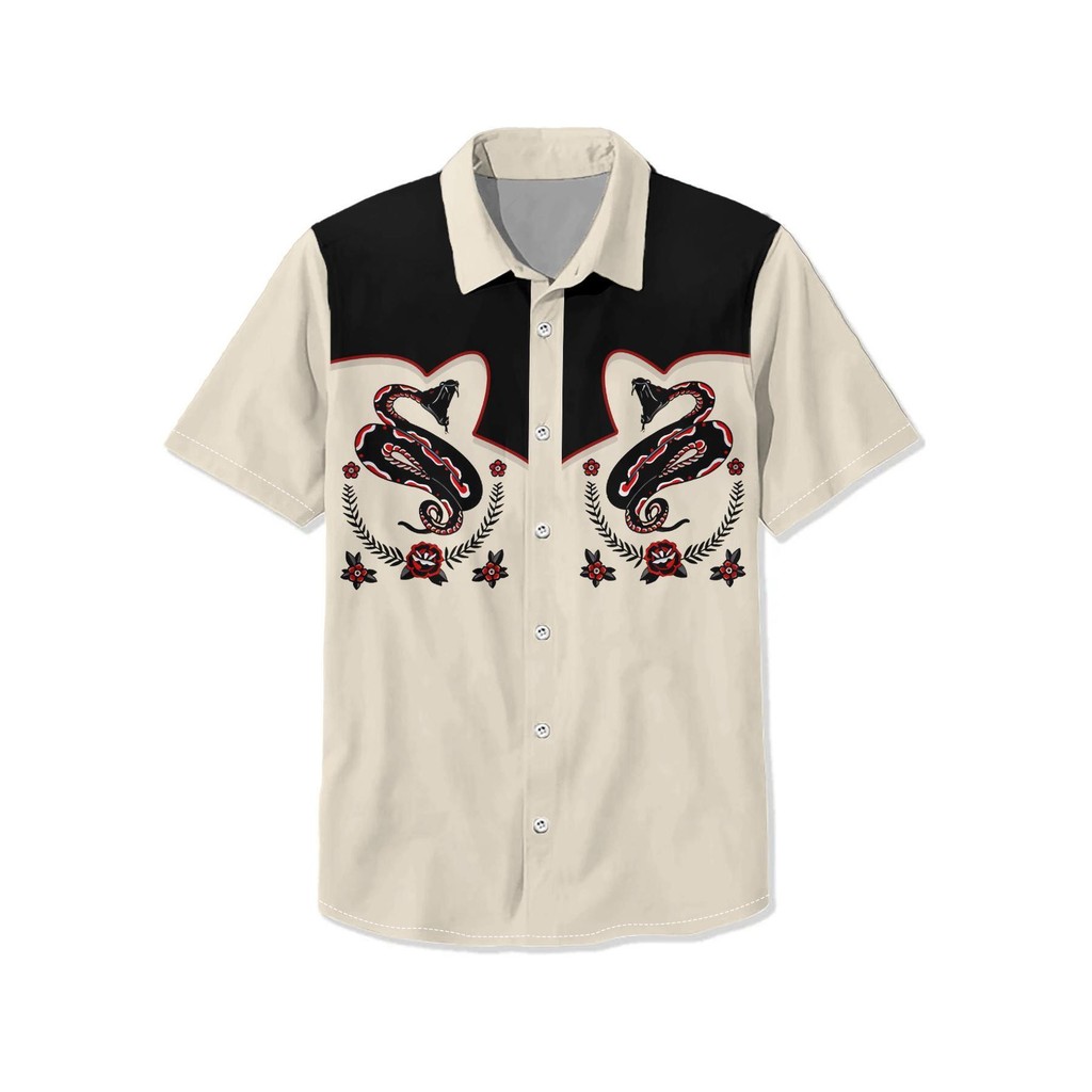เสื้อวินเทจ 3D ลายคาวบอย แขนสั้น ฤดูร้อน ขนาดใหญ่ สําหรับผู้ชาย