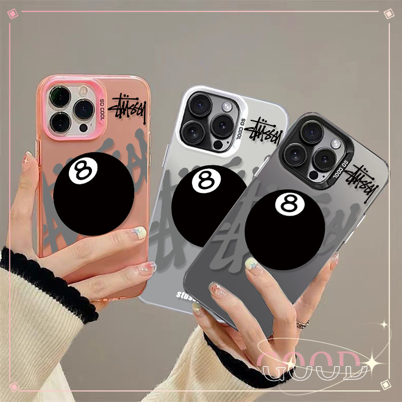 Good ส่งจากไทย เคสโทรศัพท์มือถือนิ่ม เงิน เคสไอโฟน กันกระแทก สําหรับ 16 11 12 13 14 15PRO MAX 7Plus XS/R XSMax บิลเลียด