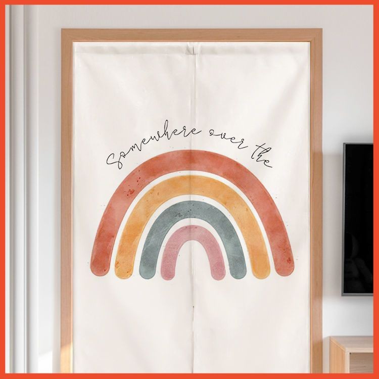 🌈Gift Curtain Rod🌈Bedroom door curtain household non-punching partition curtain children's room clot