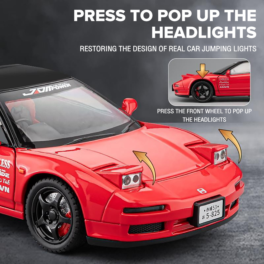 Klt 1:22 Honda NSX Supercar โมเดลรถเหล็กรถโลหะผสมของเล่นของขวัญสําหรับเด็กเด็กผู้หญิง