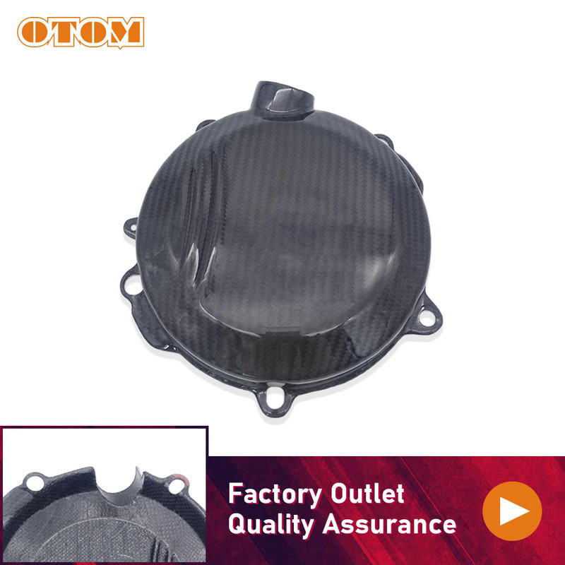 Mo OTOM Motorcycle Accessories Clutch Cover Carbon Fiber Engine Protector Guard For HUSQVARNA TX125 