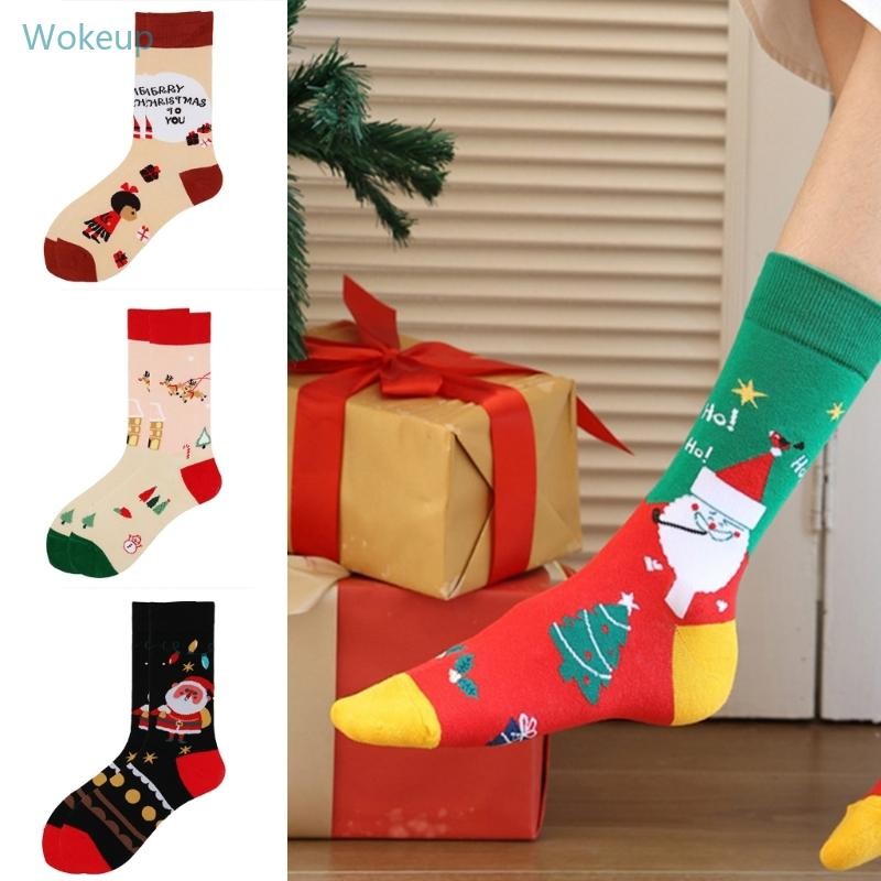 Woke ความแปลกใหม่ตลกถุงเท้าข้อเท้าบ้าการ์ตูน Booties ถุงเท้าคริสต์มาสของขวัญ