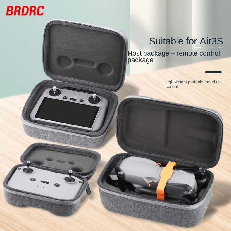 เหมาะสำหรับ DJI AIR 3S กระเป๋าโฮสต์กล่องตัวเครื่อง RC 2พร้อมหน้าจอรีโมทคอนโทรลกระเป๋าอุปกรณ์เสริมกระเป๋าเก็บของแบบพกพา