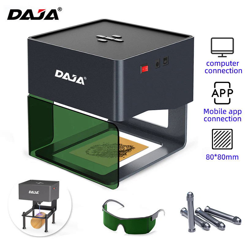 DAJA DJ6 Mini Portable Laser Engraver Diy Bluetooth Machine Painted Dog Tag Paper Leather Wooden Pla