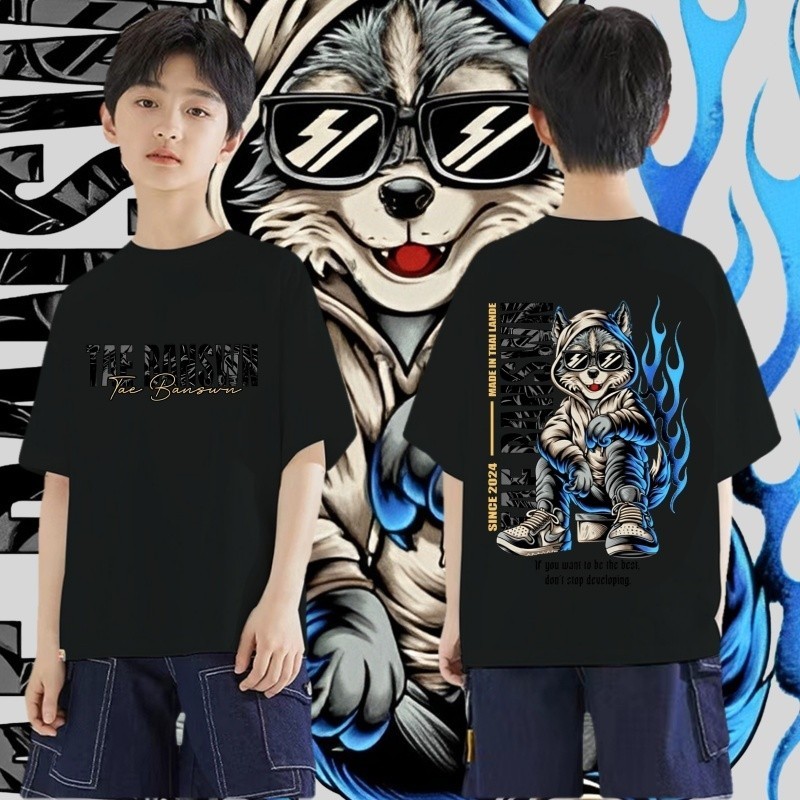 เสื้อยืดเด็ก 2024 เต้บ้านสวน-Tae Banswn ผ้าฝ้ายเนื้อนุ่ม Tae Banswn Children's Tshirt  มี 8 สี #AT01