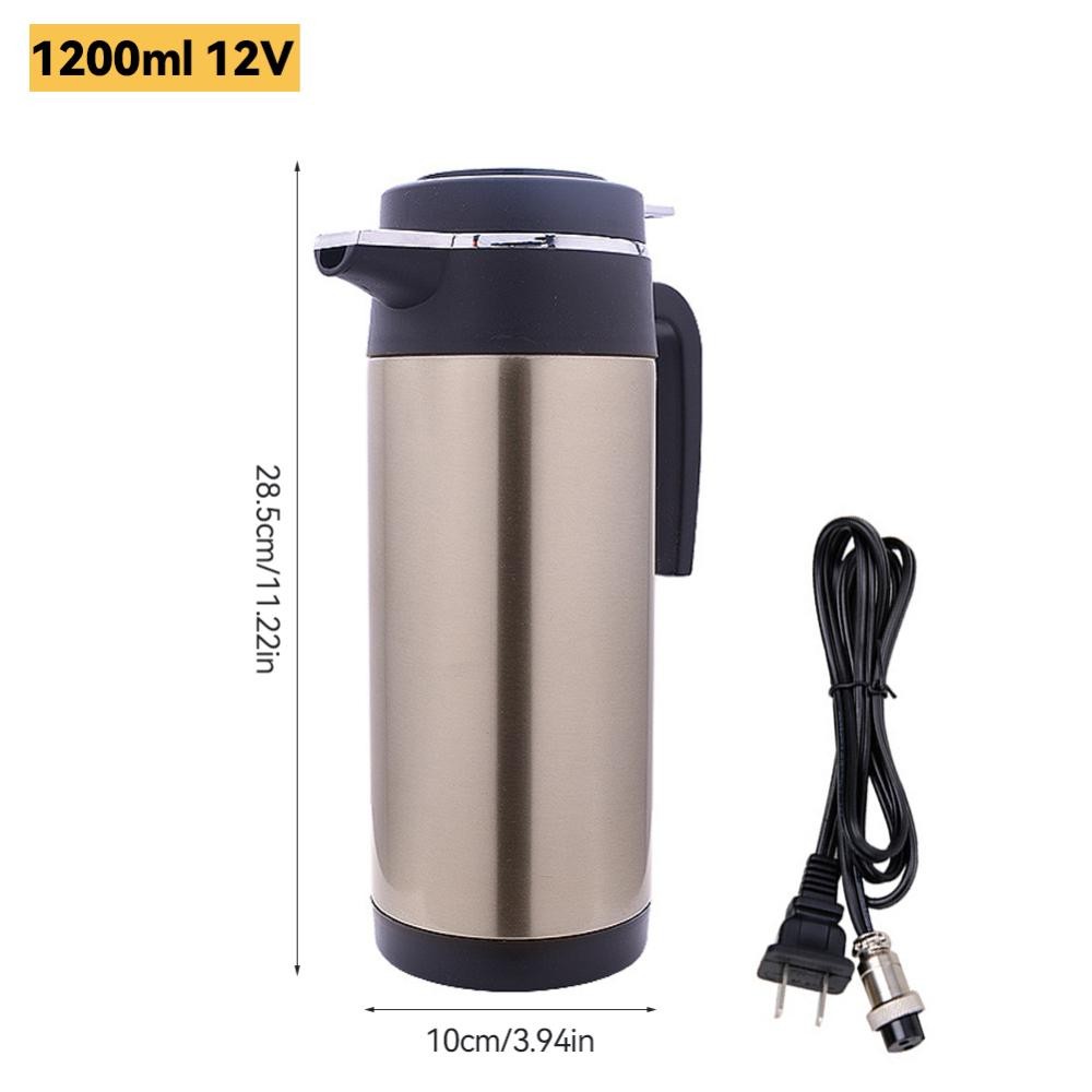 Topshow 12V/24V 750ML/1200ML สแตนเลสรถไฟฟ้าเครื่องทําความร้อนกาต้มน้ําเครื่องทําน้ําอุ่นขวดปิดอัตโนมัติ Fast กาต้มน้ําเดือด Travel A5S1 - รูปที่ 5