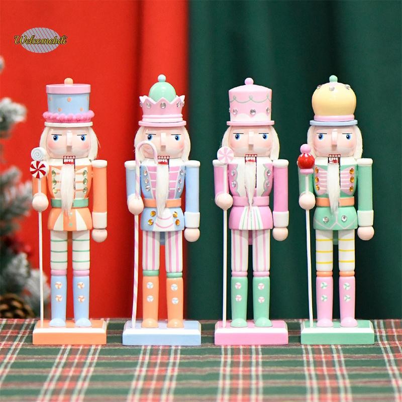 [ยินดีต้อนรับ] 25 ซม.Candy Series Nutcracker เครื่องประดับทหารรูปปั้น Handcraft ตุ๊กตาของเล่นโฮมออฟฟิศตกแต่งรูปปั้นคริสต์มาสของขวัญใหม่