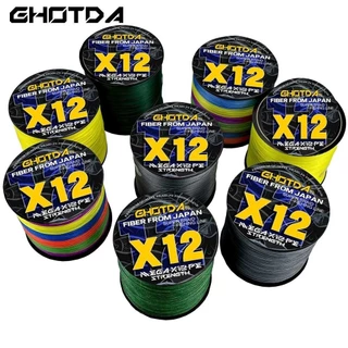 GHOTDA PE สายตกปลาถัก X12 500M 300M 100M 12 Strands Multifilament PE สานสําหรับตกปลาน้ําเค็ม 20-120LB ญี่ปุ่นอุปกรณ์ตกปลา Lure Wire สําหรับตกปลา Rod