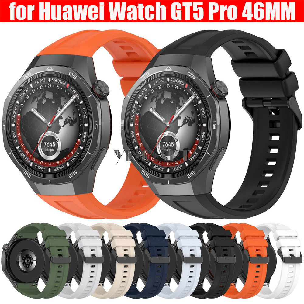 สายซิลิโคนสําหรับนาฬิกา Huawei GT5 Pro 46 มม.Smartwatch สร้อยข้อมือกีฬาสําหรับนาฬิกา Huawei GT 5 Pro 46 มม.