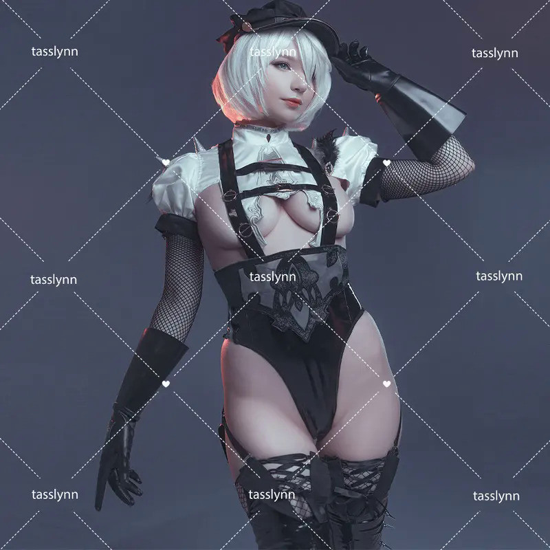Mn  YoRHa 2B Cosplay 2b Police Uniform Sexy Fanart Cosplay  Anime NieR Cosplay Costume Kimono Set Ho