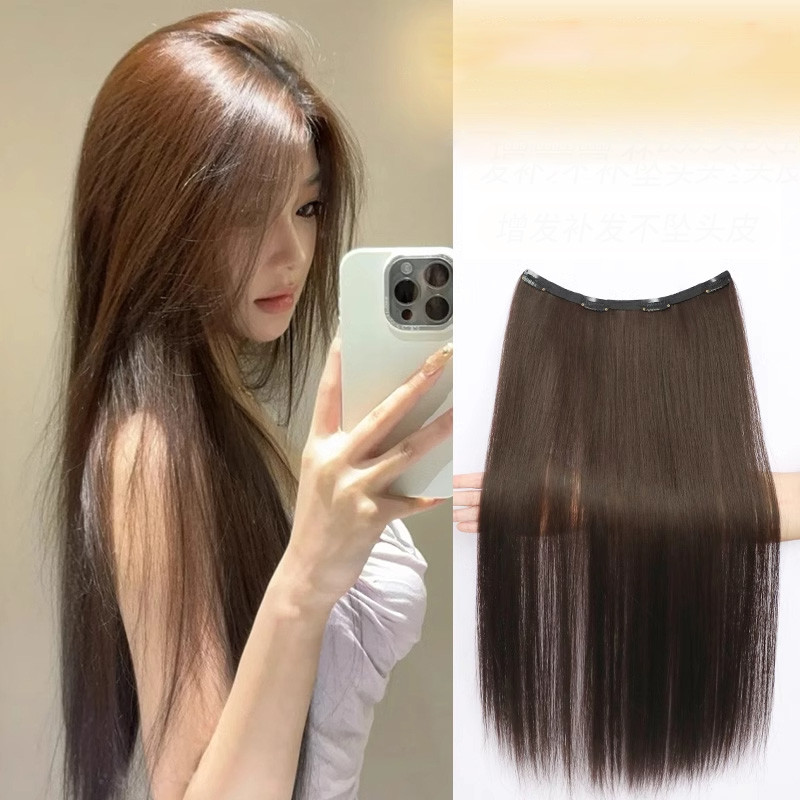 (พร้อมส่ง) แฮร์พีชผมยาว แบบแพ ผมตรง 40/50/60 cm หนาสุด 180g ทำลอน/หนีบได้ ไหมนุ่ม ทนความร้อน