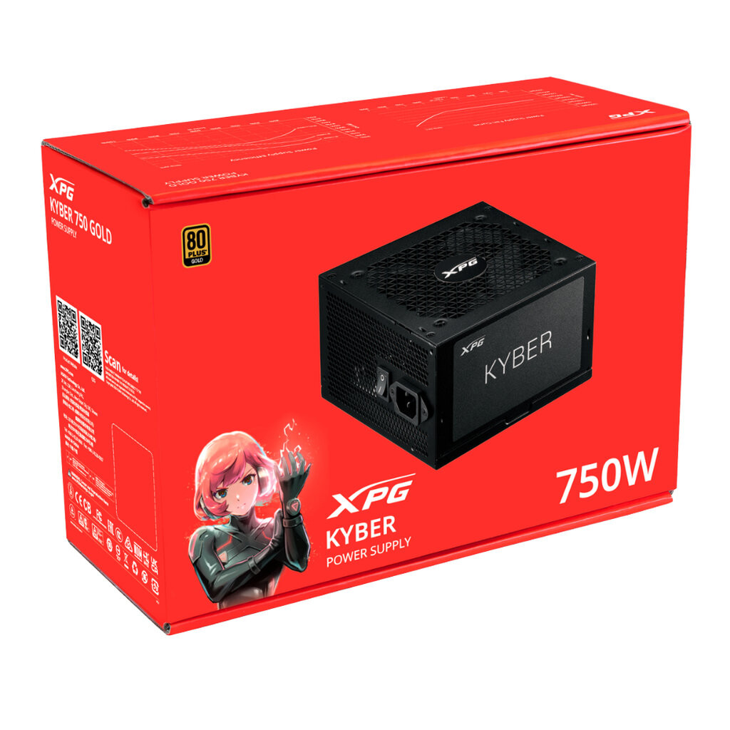 Power Supply XPG KYBER 750G 750W 80Plus Gold ATX 3.1 & PCIe 5.0 Ready