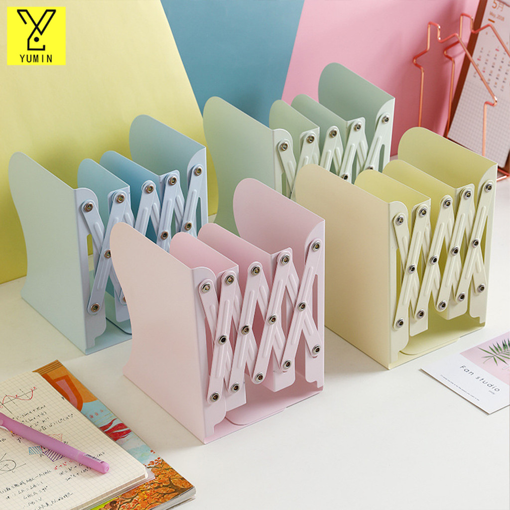 ชั้นใส่หนังสือ Bookends ปรับได้ ชั้นวางหนังสือในห้องเรียน ชั้นวางหนังสือมินิมอล19.2x50ซม สไตล์อุตสาหกรรม ฉากกั้นหนังสือ