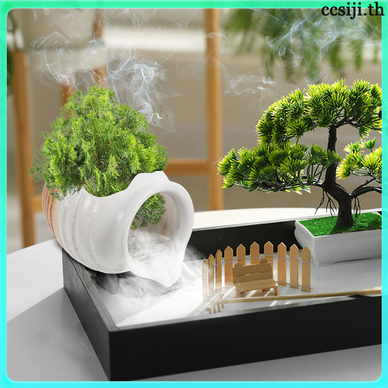 น้ําหมุนเวียนดินหม้อบ่อน้ําพุ Spitter Garden Jar Decor สําหรับภูมิทัศน์ในร่มกลางแจ้ง ccsiji